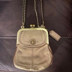 Small Coach BONNIE in gold with gold bead straps.